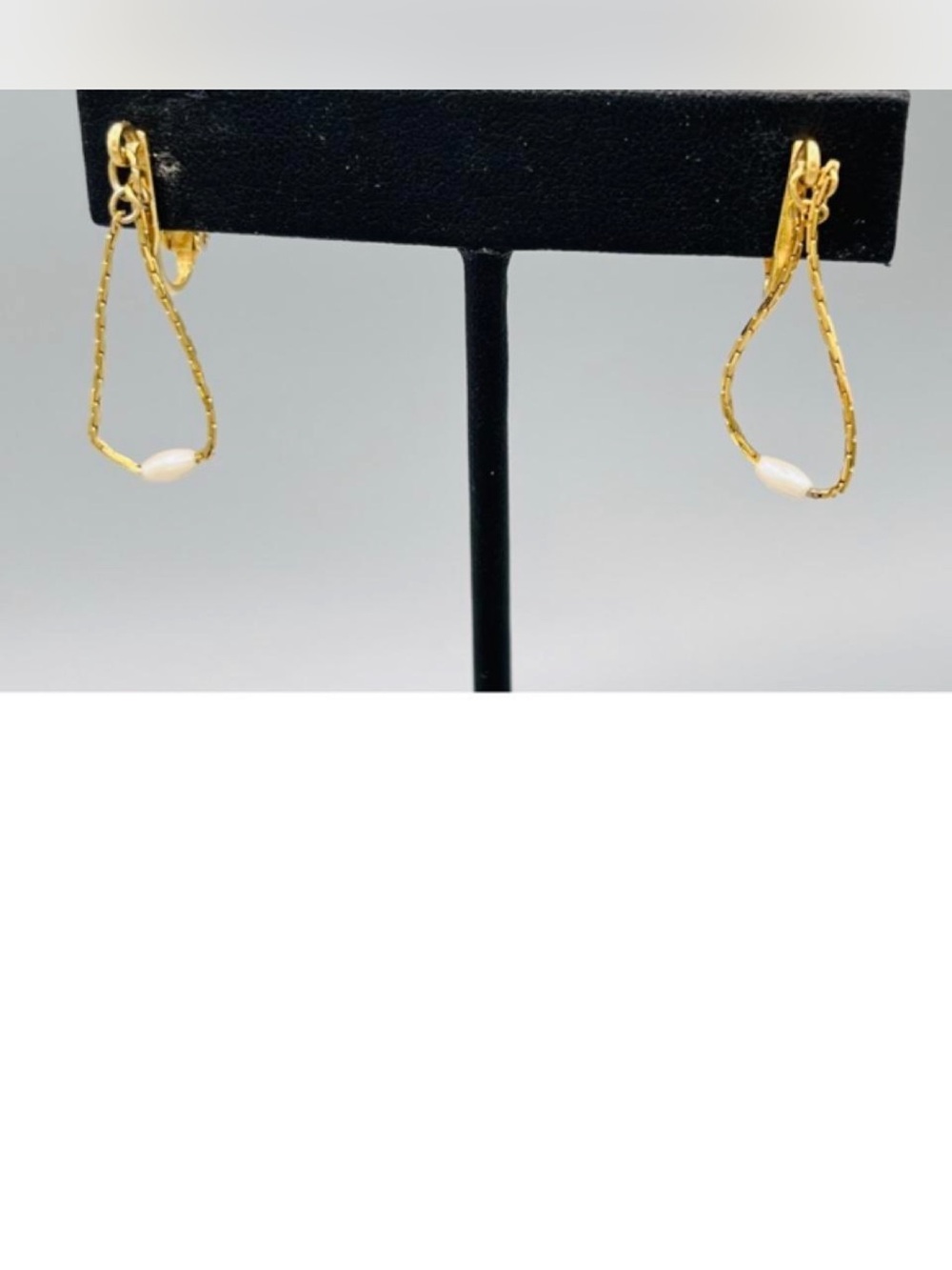 Napier Gold-Tone Teardrop Clip-On Earrings with White Pearl Accent
